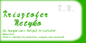 krisztofer metyko business card