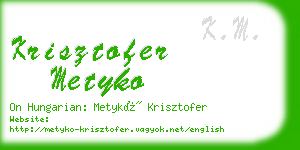 krisztofer metyko business card